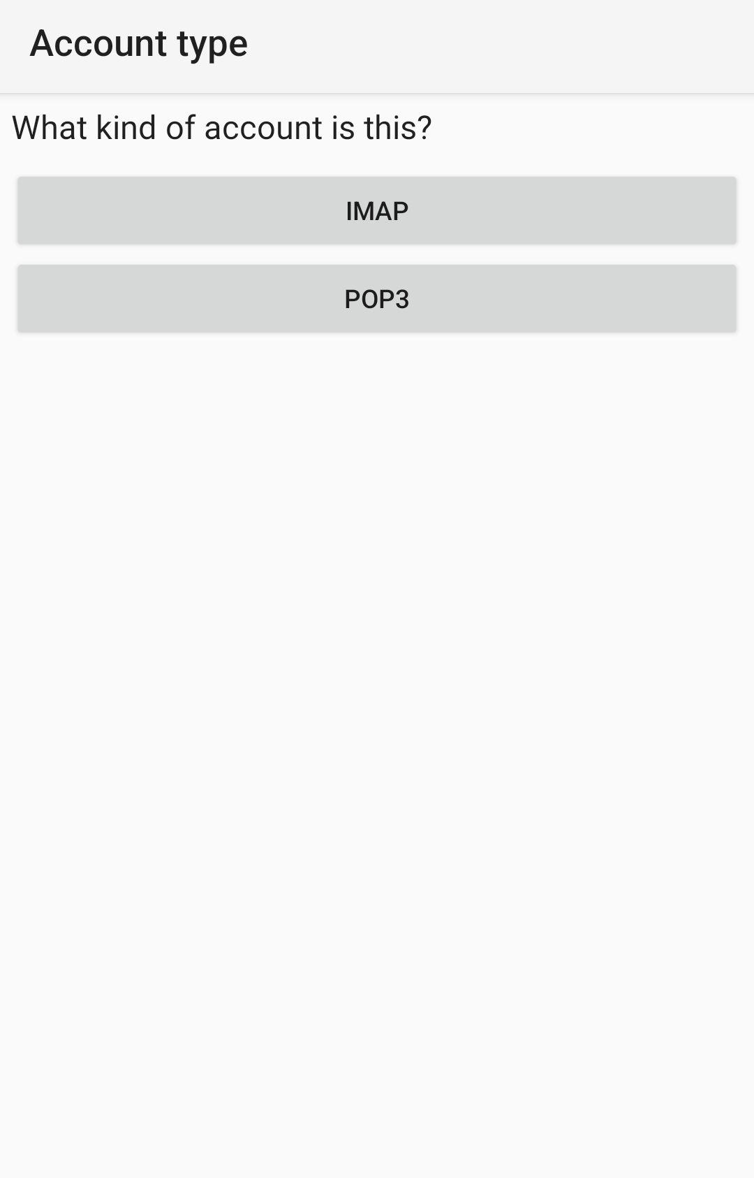 Tap "IMAP"